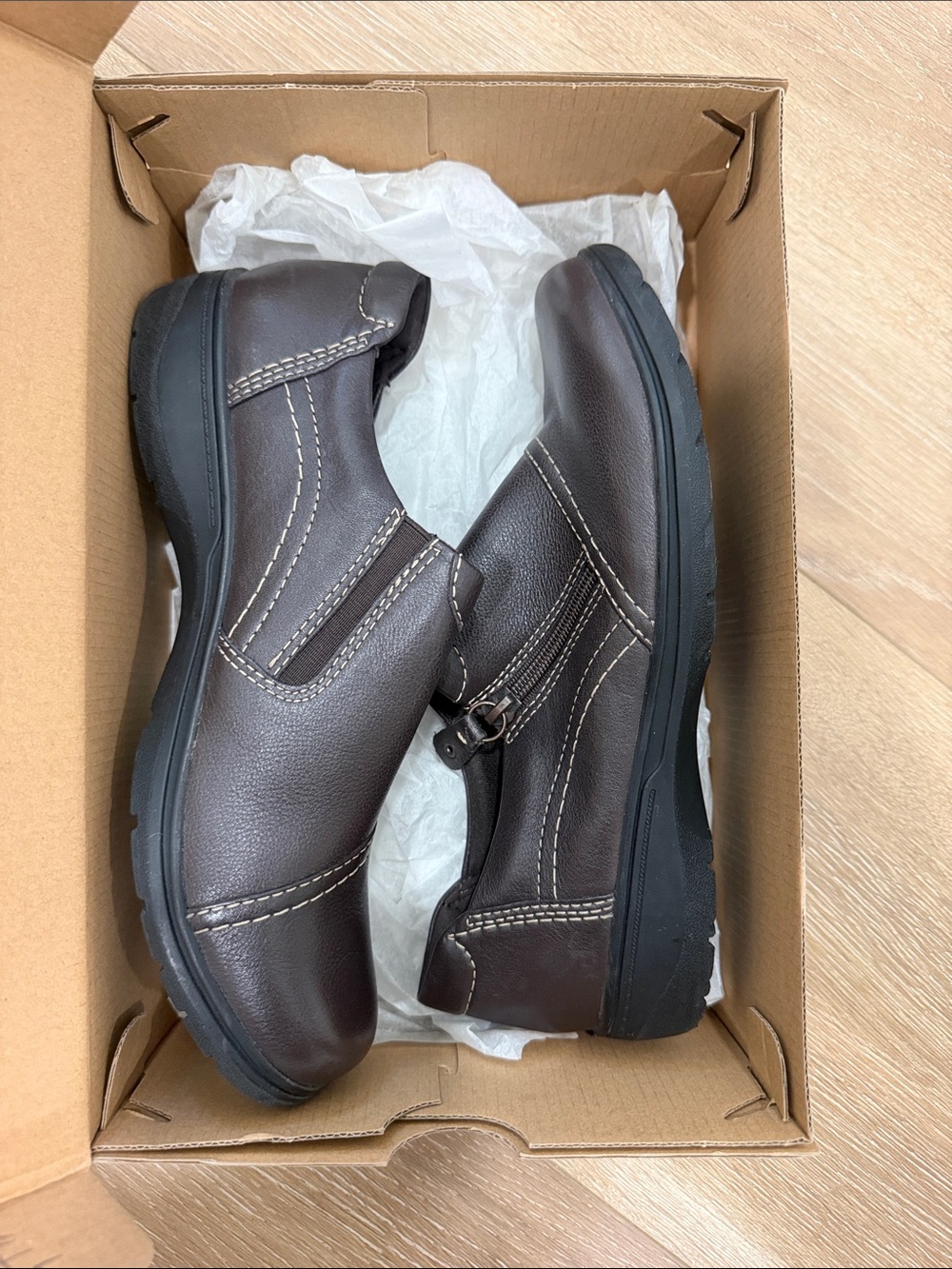 Clark’s Women’s Slip-On Casual Comfort Shoe - Brown WORN ONLY ONCE
